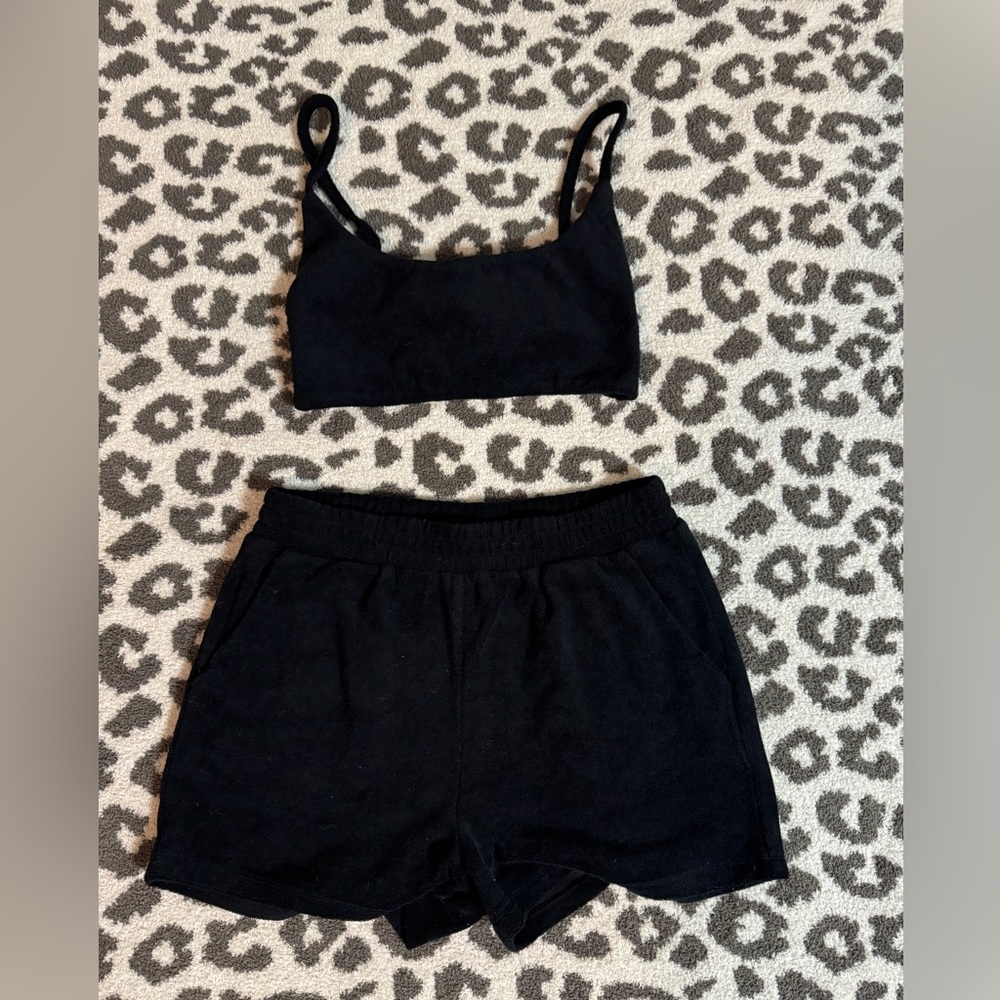 Fashion Nova Black High Waist Shorts Set